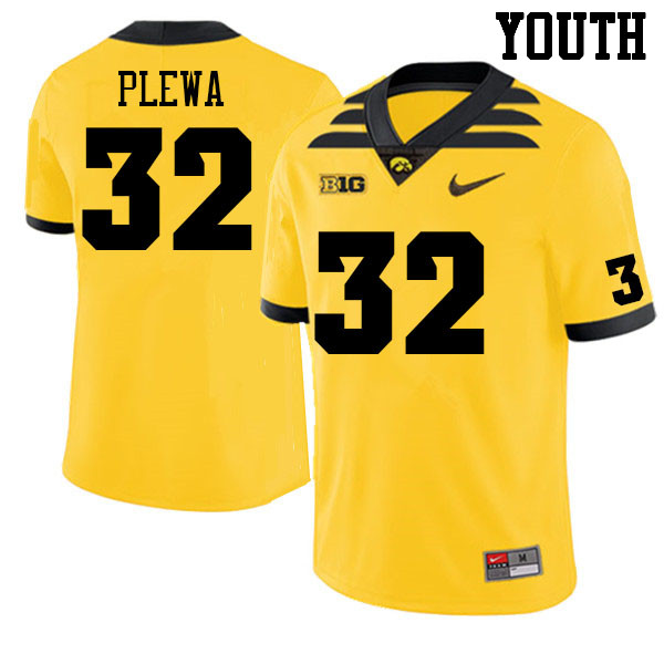 Youth #32 Johnny Plewa Iowa Hawkeyes College Football Jerseys Sale-Gold